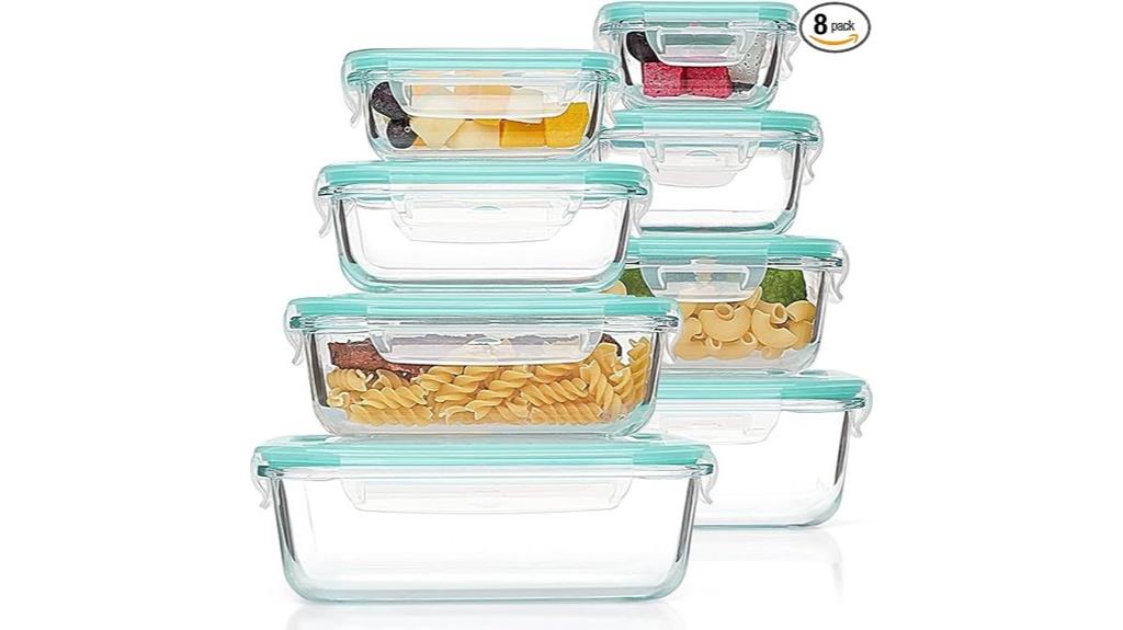 eight glass containers