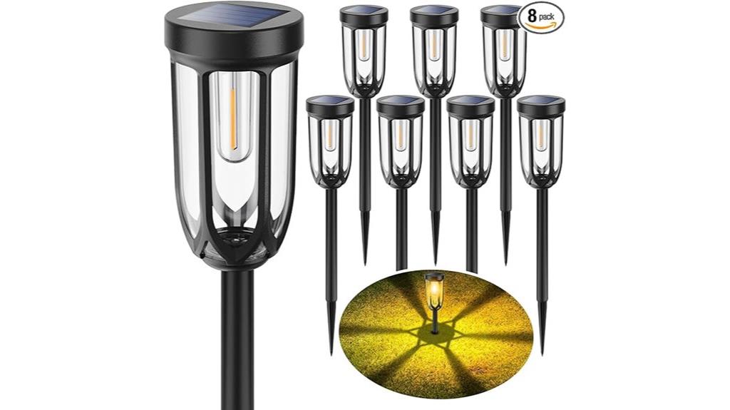 eight waterproof solar lights