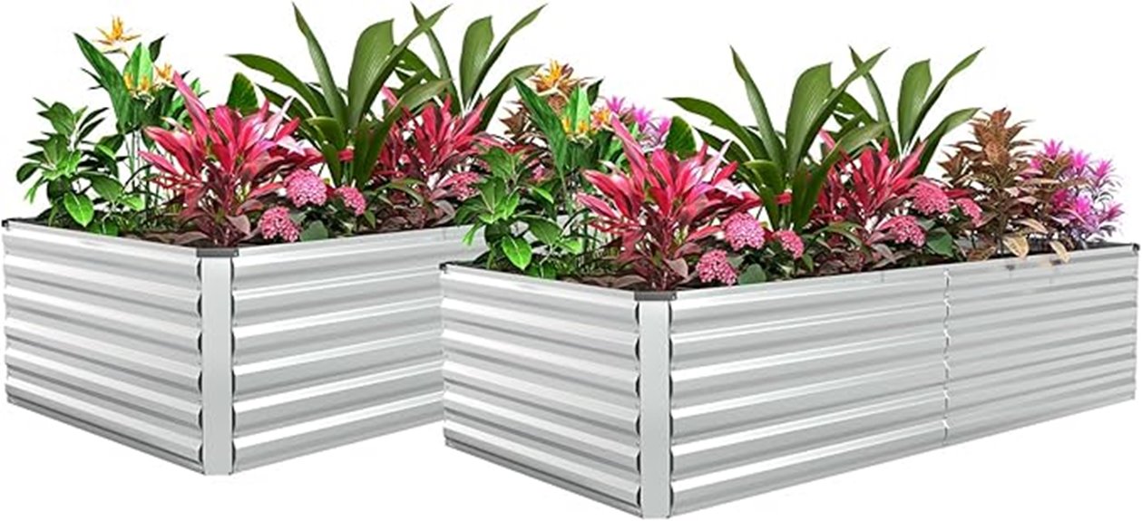galvanized garden bed set