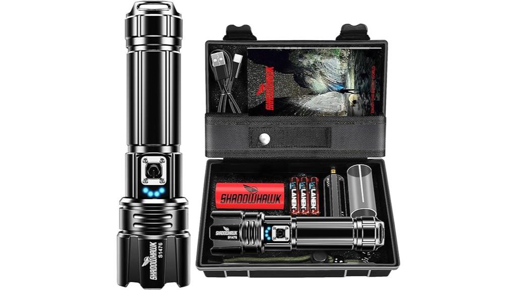 high lumens rechargeable flashlight