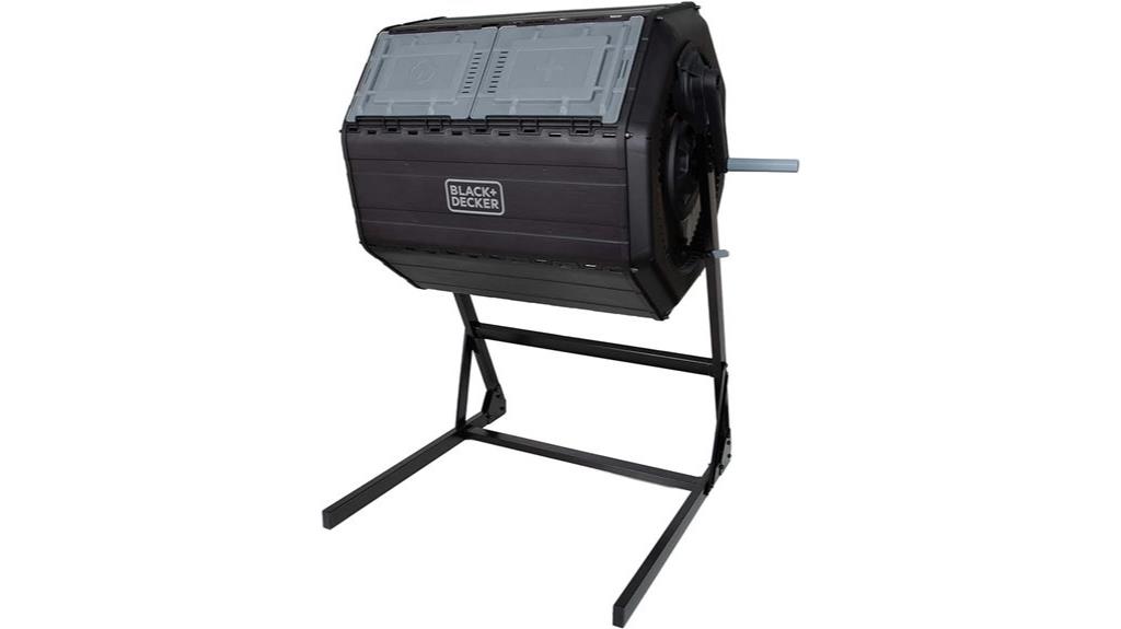 large dual chamber compost tumbler
