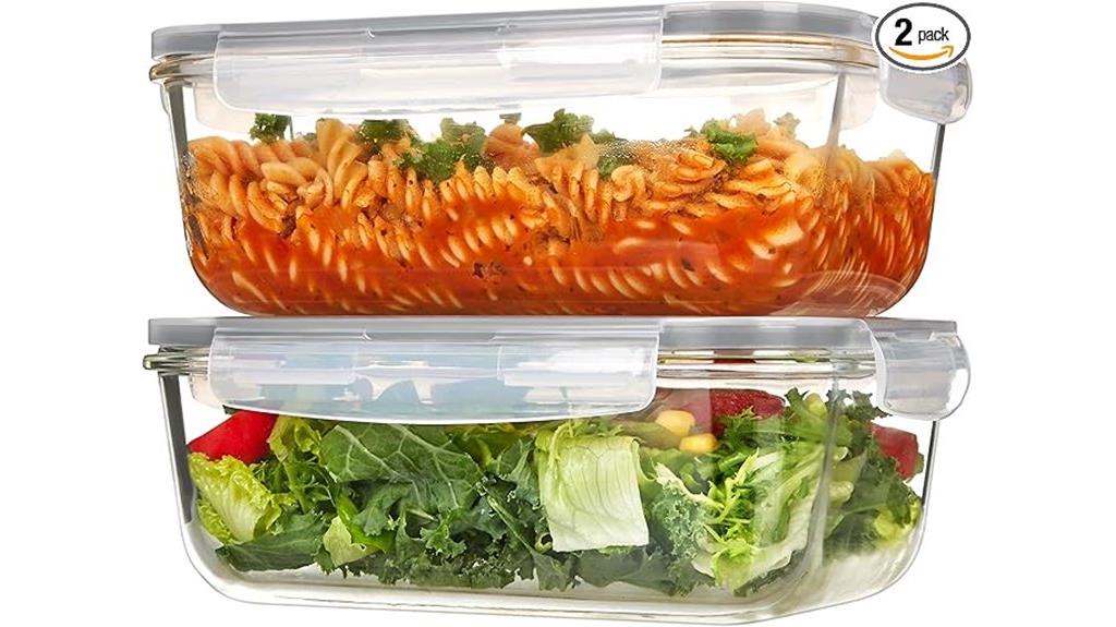 large glass containers two pack