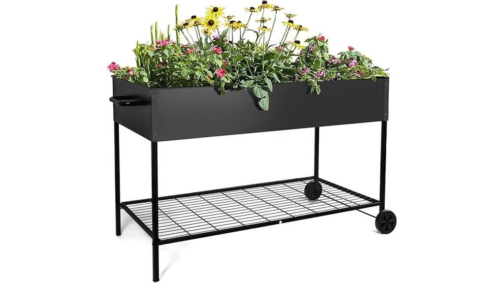 large metal garden bed