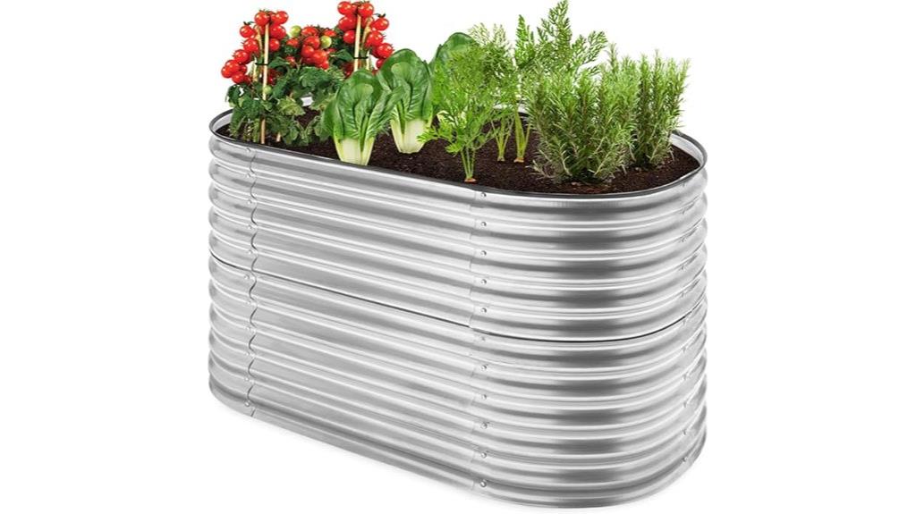 large oval garden bed