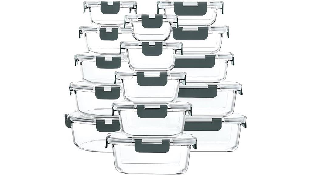large set of glass containers