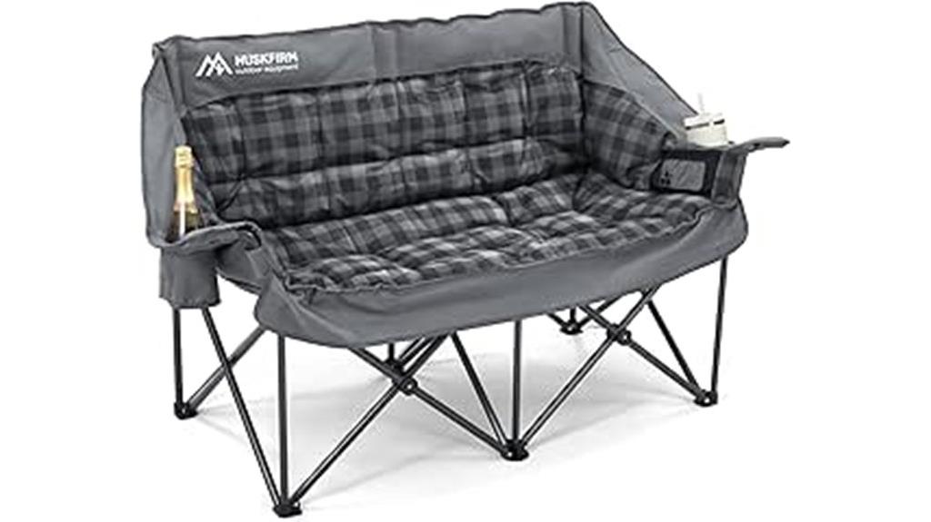 padded two person camping chair