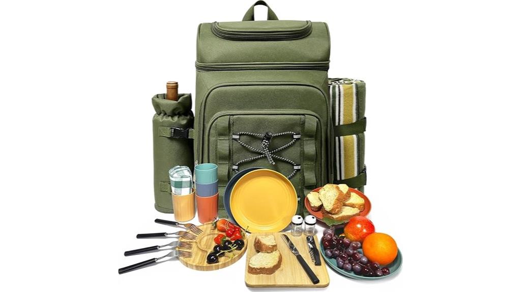 picnic basket backpack for four