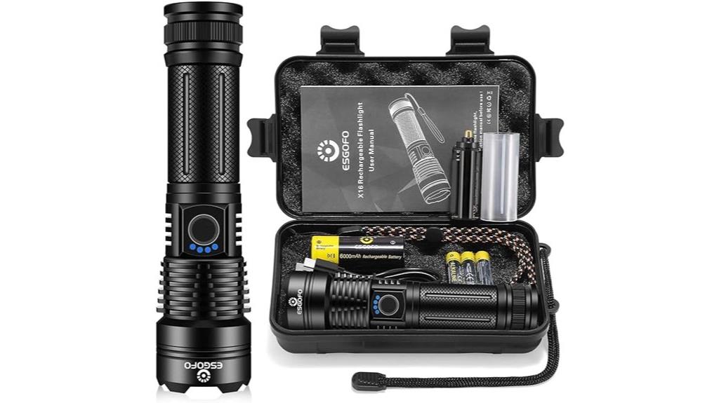 rechargeable 2000 lumens flashlight