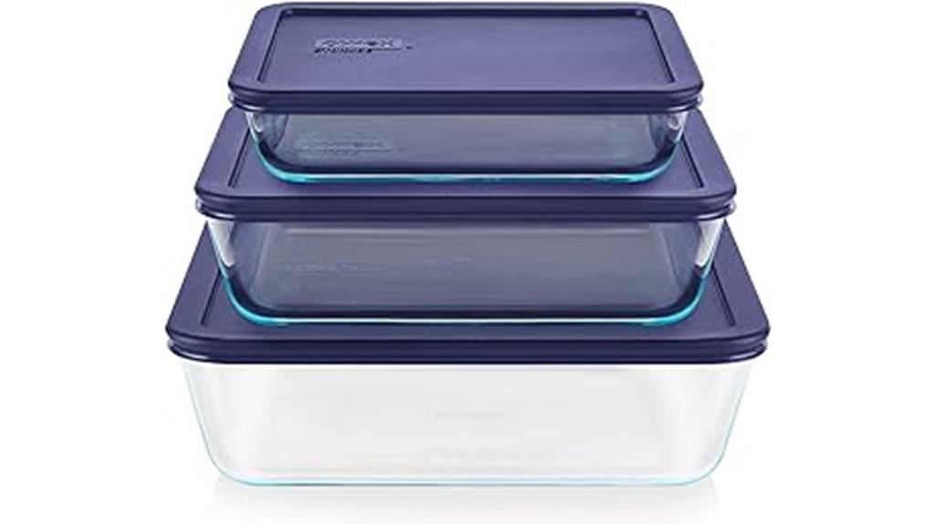 rectangular glass food containers