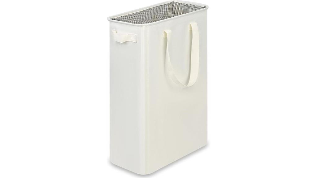 slim beige collapsible laundry basket
