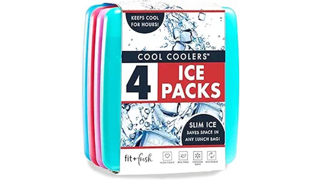 slim ice packs four pack