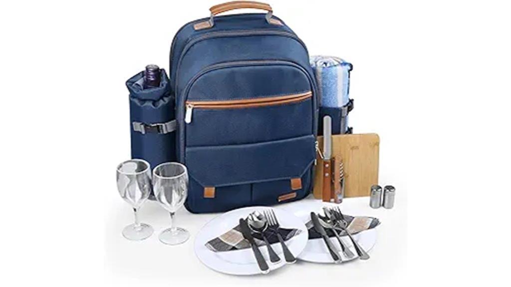 sunflower themed picnic backpack set