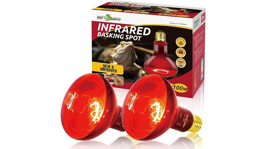 two 100w heat lamps