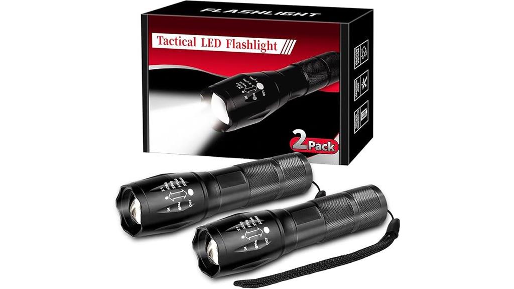 two small tactical flashlights