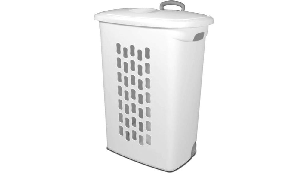 wheeled laundry hamper lid