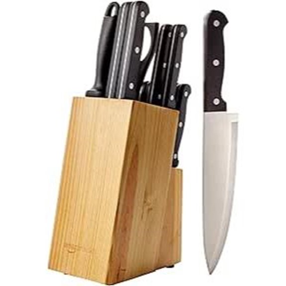 Amazon Basics 14-Piece Stainless Steel Kitchen Knife Set