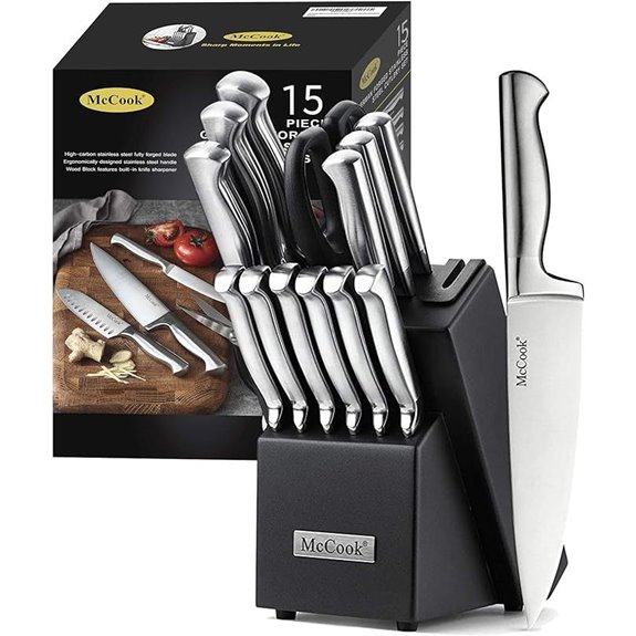 McCook German Stainless Steel Knife Set with Sharpener