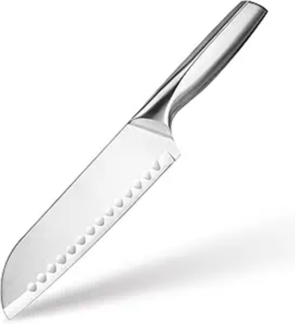 7-Inch German Steel Santoku Knife with Non-Slip Handle