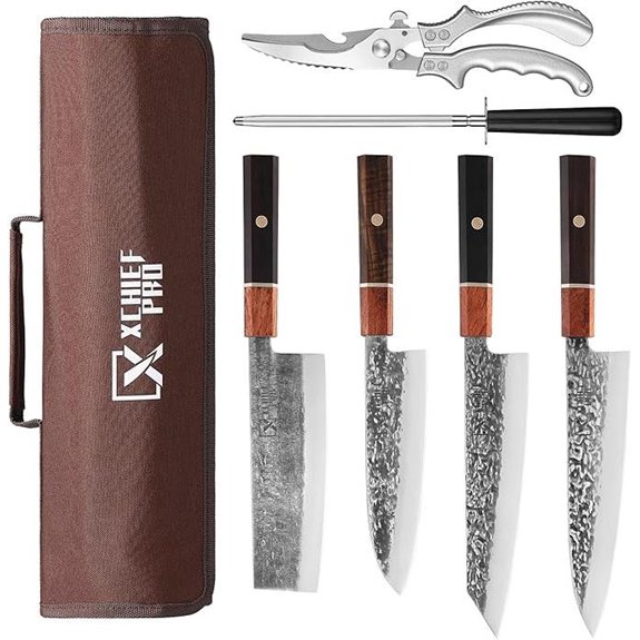 Japan Nakiri Santoku Knife Set with Accessories