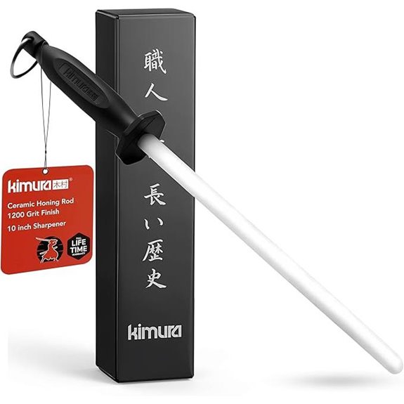 Kimura 10-Inch Ceramic Honing Steel with Handle