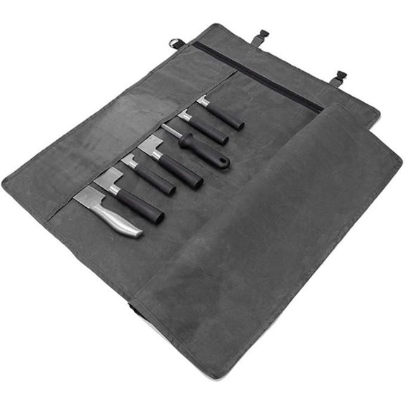 Chef’s Knife Roll Bag with 10 Slots and Zipper Pocket