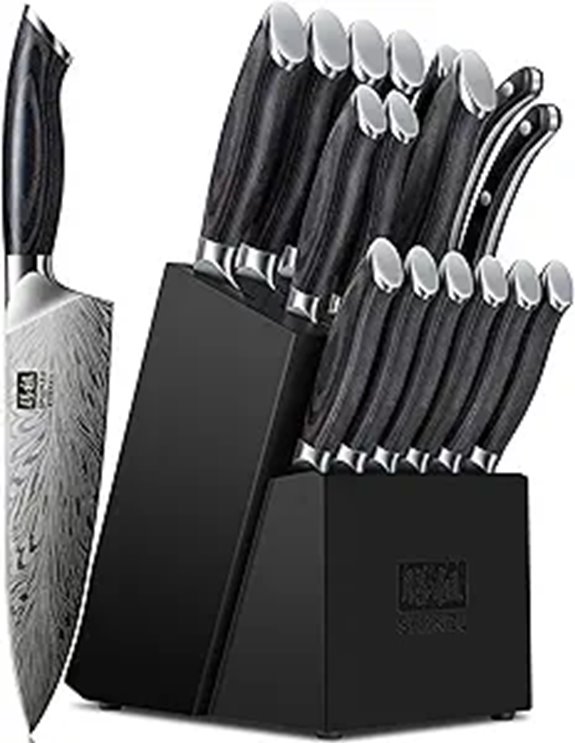 SHAN ZU 16-Piece Kitchen Knife Block Set