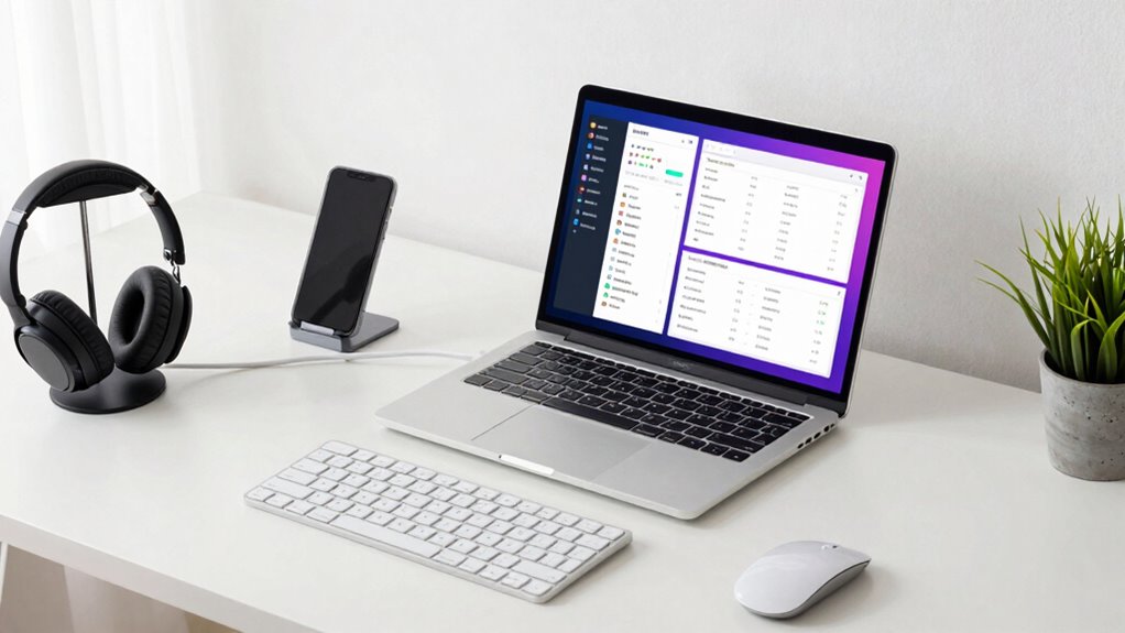 organized ergonomic workspace setup