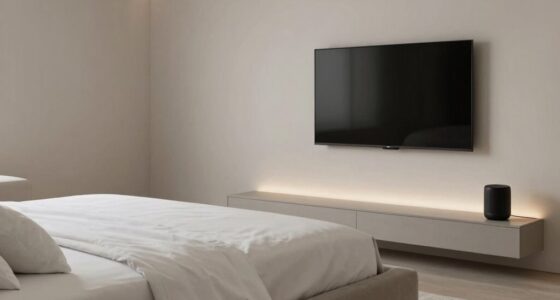 minimalist luxury bedroom technology