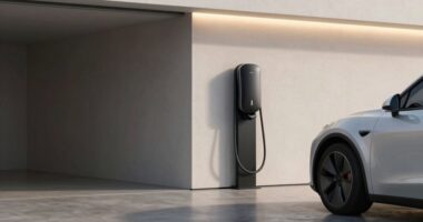 modern garage ev charging