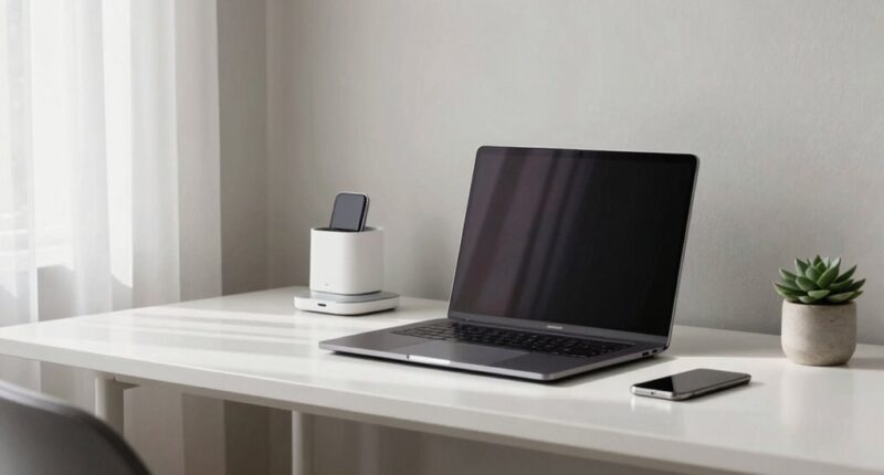 serene organized tech space