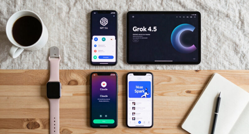 GPT-5.6, Grok 4.5, Claude, and Muse Spark build the same 4 apps
